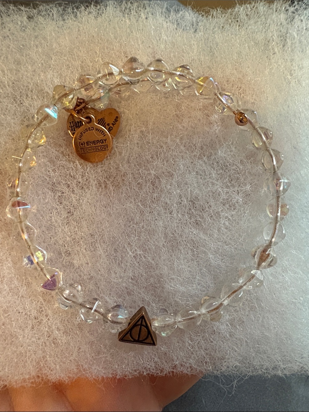 Alex and Ani Harry Potter Crystal Clear Beaded Bracelet with Gold Charm